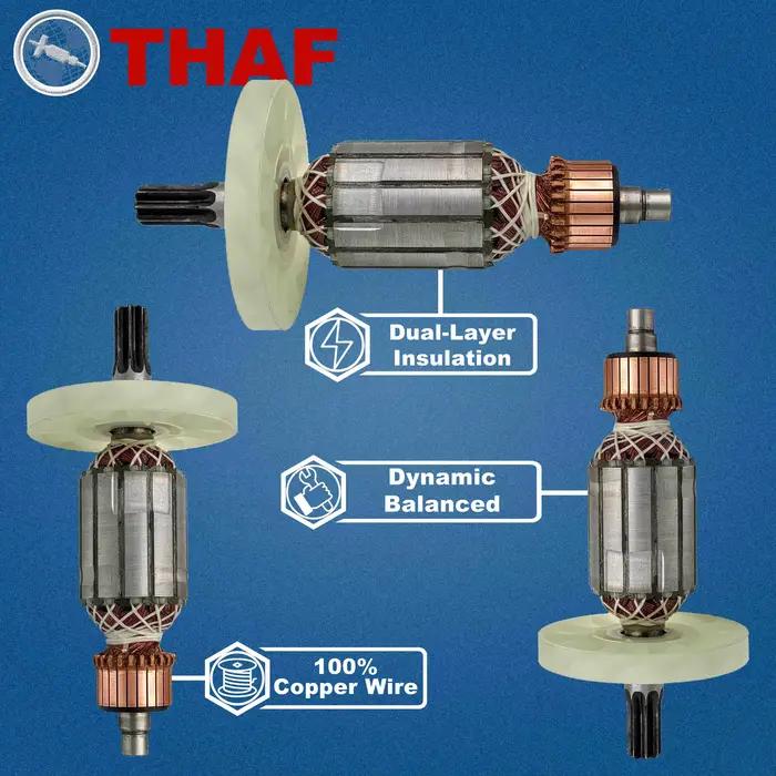 Pièce de rechange armature rotor THAF pour marteau à percussion HITACHI réparation outils électriques nouveau étataciercuivrecouleurchocolatkaki