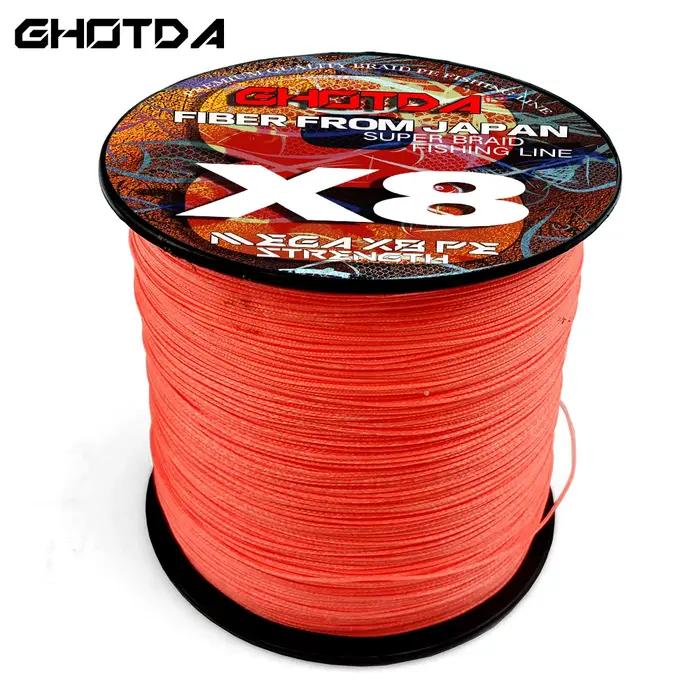 Ghotda ligne de pêche tressée japonaise colorée 0.14-0.5m ligne de pêche à la carpe Multifilament 8