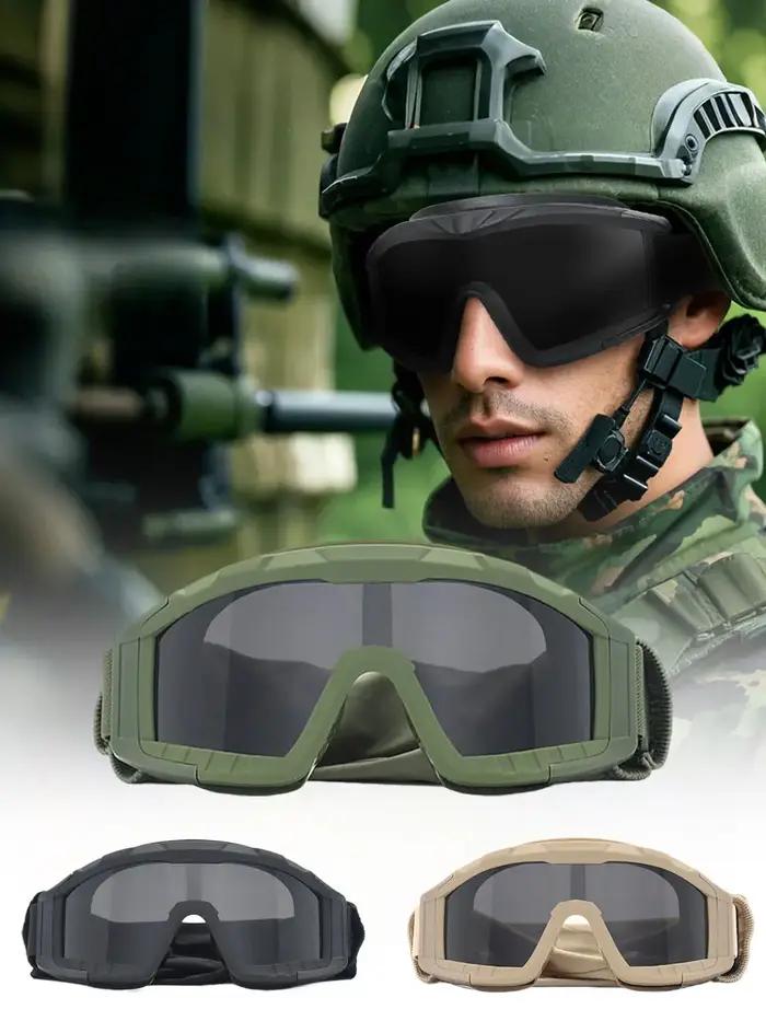 Masque militaire outdoor 3 lentilles - Protection anti-vent et anti-poussière UV400 pour tir et alpinisme - Sécurité maximale