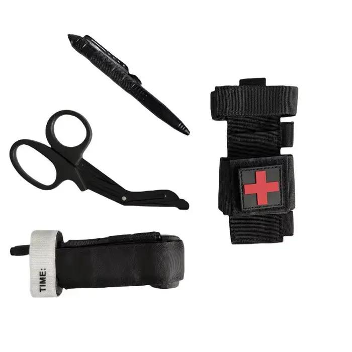 Ensemble de garrot tactique sangle d'urgence médicale rotative avec stylo tactique et ciseaux pour activités de plein air randonnée camping et sports outdoor