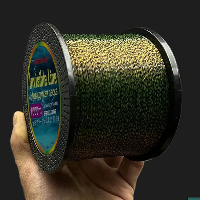 Ligne de pêche Invisible de 1000m, Monofilament tacheté, fil de Camouflage 3D coulant en Nylon, lign