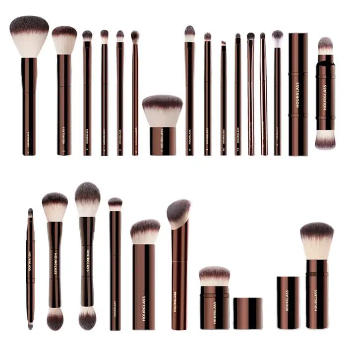 Ensemble et Kit de pinceaux de maquillage sablier comprenant fond de teint en poudre correcteur fard à joues pour lèvres