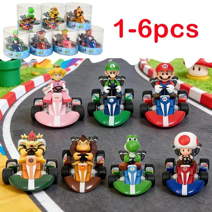 Figurine Mario Kart, voiture de puissance Mario, figurine d'action de dessin animé, modèle mignon en