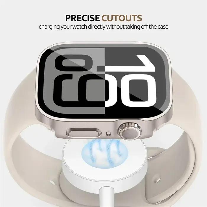 Protection verre trempé pour Apple Watch 10 46mm 42mm - Accessoire écran coque série 7 8 9 SE 5