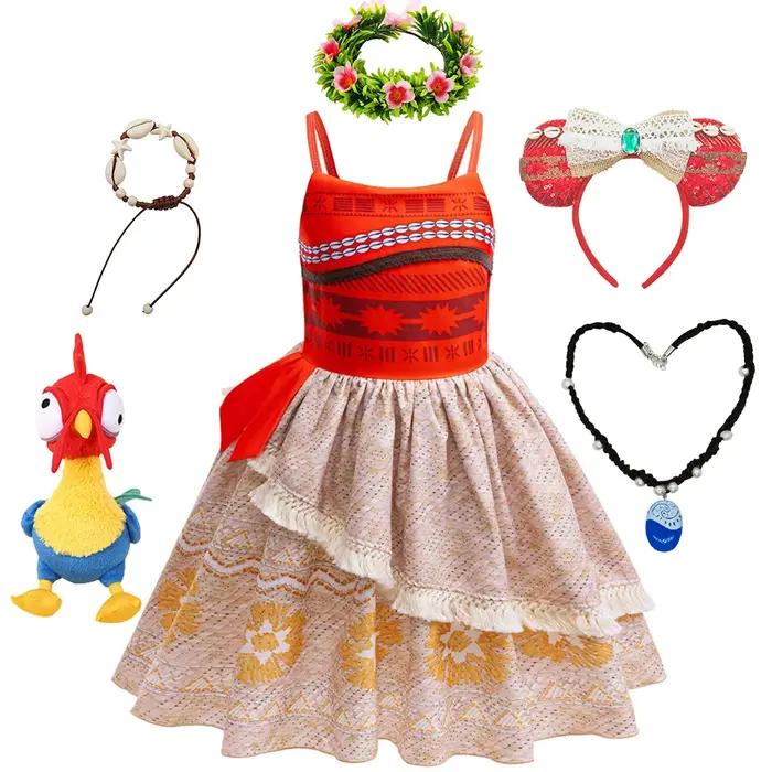 Robe princesse Moana enfant tenue fête Halloween carnaval mascarade cadeau anniversaire vêtements spectacle enfants