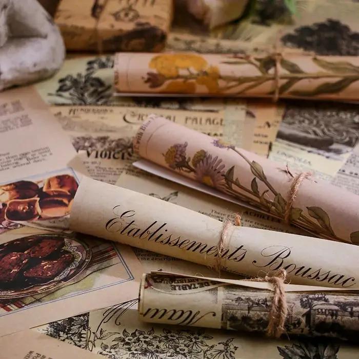 Bloc-notes vintage à feuilles mobiles pour scrapbooking et collage artistique en papier léger - 8 couleurs disponibles pour les artistes et amateurs de créativité