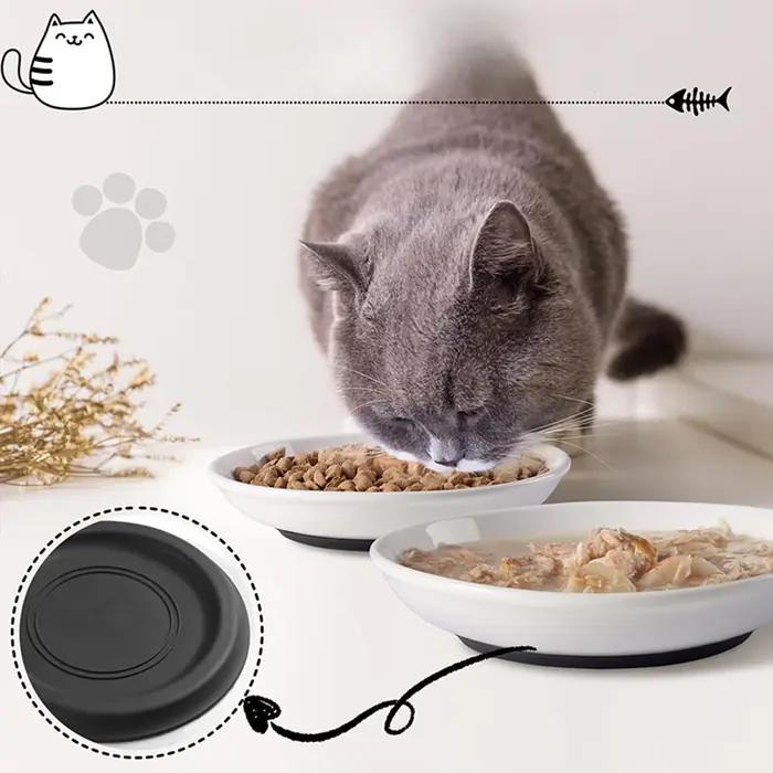 Bol pour chat de compagnie, plateau en conserve pour collation, pas facile à débaser sur le fond en