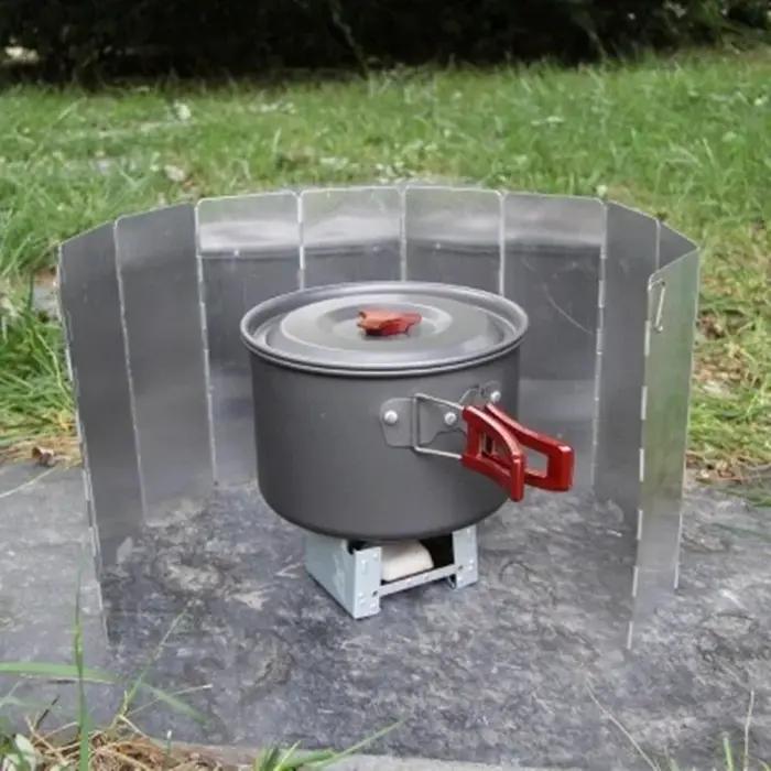Pare-vent pour cuisinière à gaz 8/9/10/12/14/16 plaques, écran coupe-vent en alliage d'aluminium pou
