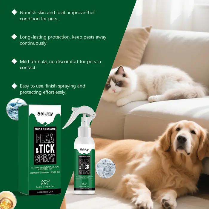 Spray Répulsif Anti-Puces et Tiques pour Chiens et Chats