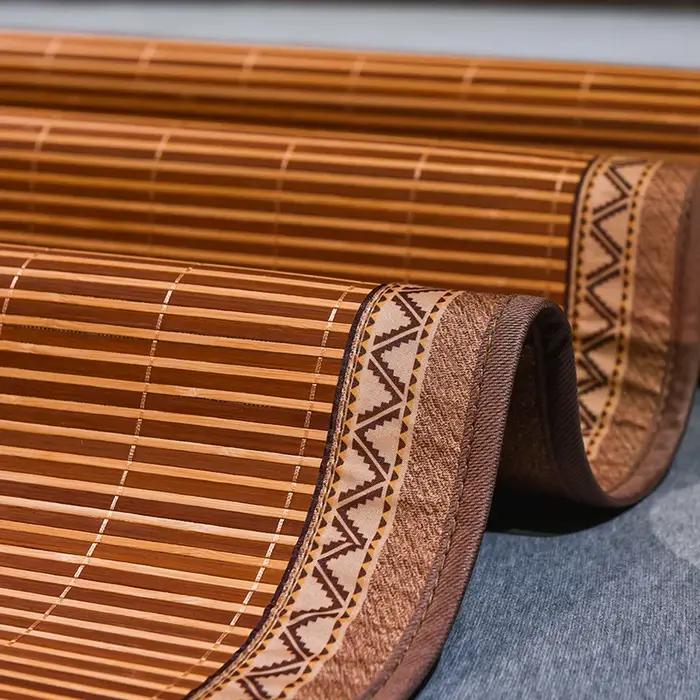 Tapis frais en bambou, matelas en paille d'été, pour la maison, dortoir d'étudiants, en soie glacée,