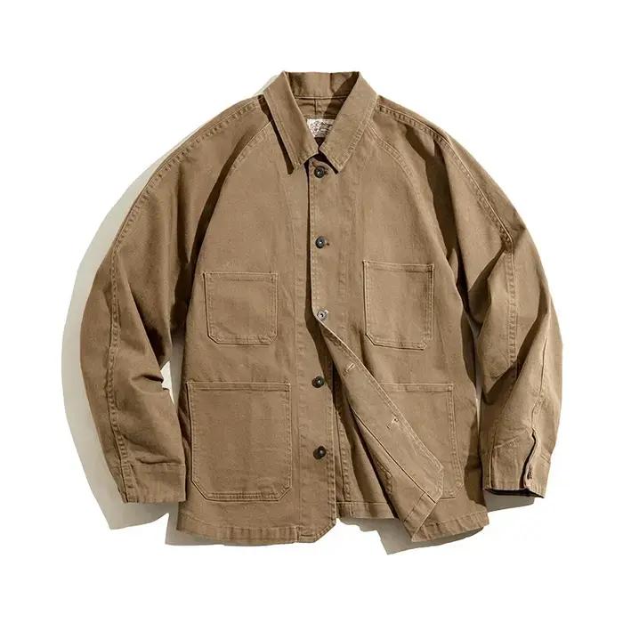 Maden-Vestes vintage ingentes pour hommes, Amekaji Cargo, Veste décontractée, Manteau en coton monochrome, Vêtements pour hommes