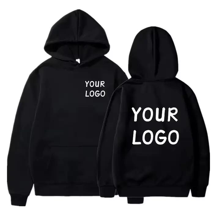Sweat à capuche décontracté en polyester avec logo pour hommes et femmes, pull uni, style de rue, cadeaux personnalisables, DIY