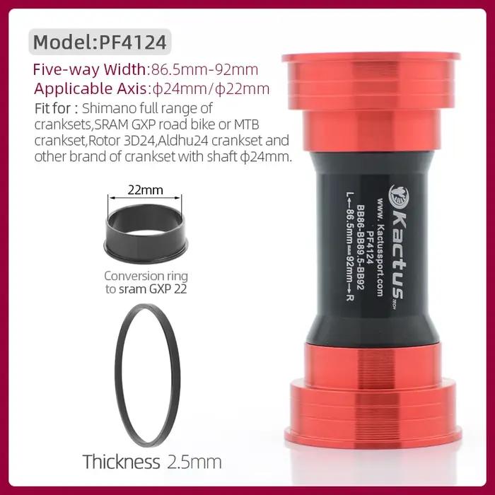 Support inférieur ktus PF4124 BB86 BB92 pour Shimano/SRAM GXP Pressfit 41mm largeur 86.5-92 roulement en céramique 24mm