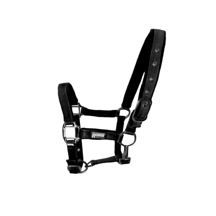 Harnais pour cheval en nylon robuste, rembourré en polaire douce, réglable, avec boucles métalliques