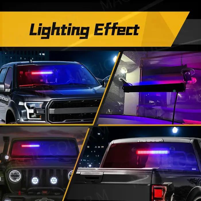 Lampe stroboscopique d'urgence à 40 LED, Flash d'avertissement, barre de pare-brise automatique, lam
