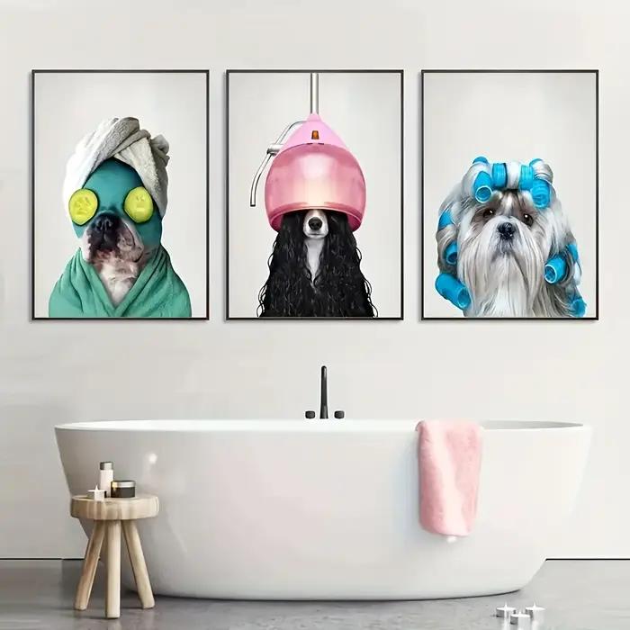 Spa chiens mur Art ensemble de 3