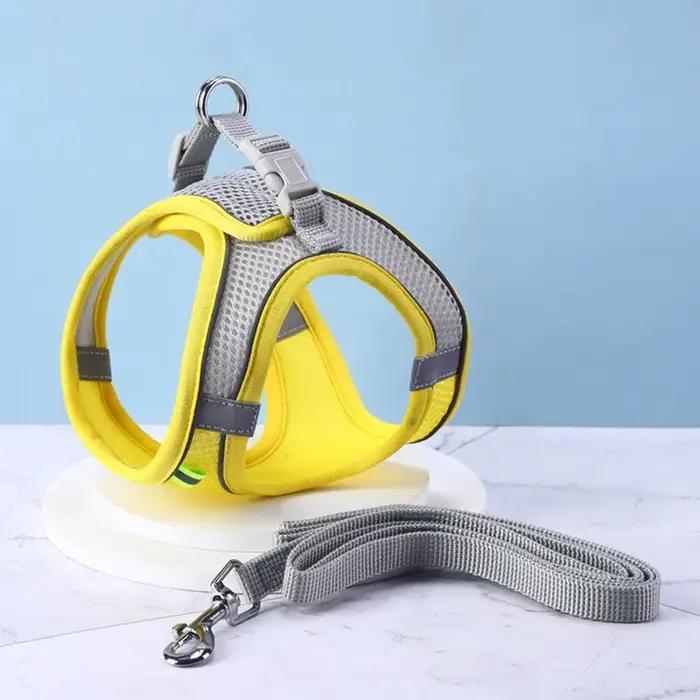 Harnais pour chien gilet avec laisse pour petits chiens sangle de poitrine réglable pour animaux de compagnie colliers
