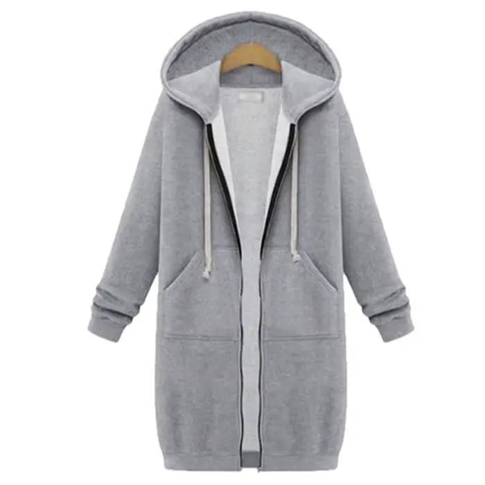 2025 Women's Autumn Winter ThickenHoodies Parkas Loose Hooded Jackets Zipper Pocket Maxi Size Sweatshirt Sports Dresses