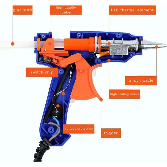 Kit de pistolet à colle chaude 20W avec bâtonnets de colle pour artisanat scolaire, travaux manuels et réparations rapides à la maison occasions spéciales