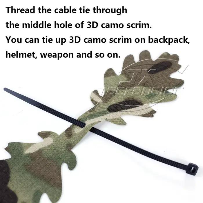 3D Camo Scrim Kit Laser Cut Lead Shape Helmet Scrim Cover Tactical Backpack Deco