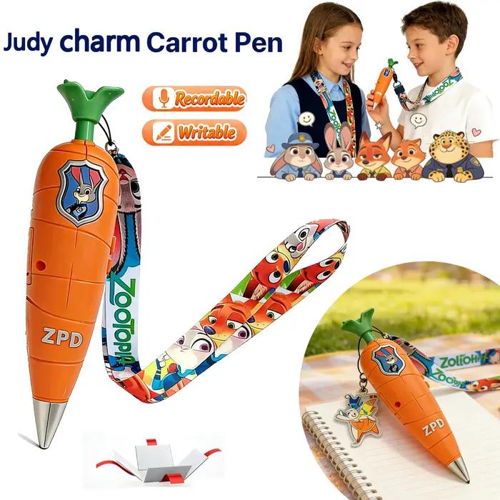 Stylo enregistreur Zootopia 2 Carrot | Style Judy & Nick pour enfants | Mini
