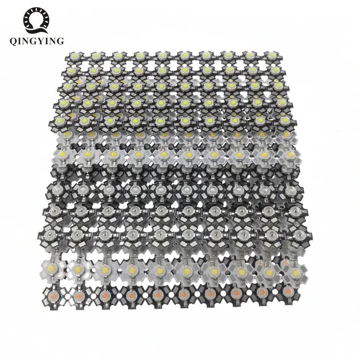 Diodes LED haute puissance 1W 3W, 50 pièces, blanc froid/chaud/rouge/vert/bleu/jaune, 660nm 445nm, S