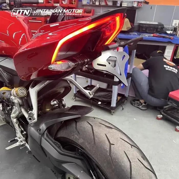 Support de plaque d'immatriculation LED arrière court pour moto JTN PANIGALE V2 V4 S STREETFIGHTER V2 V4 2015-2026 pour DUCATI