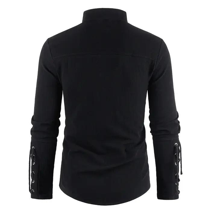 Robe de Pirate médiévale pour hommes, Streetwear élégant, Style gothique d'halloween, hauts à col en