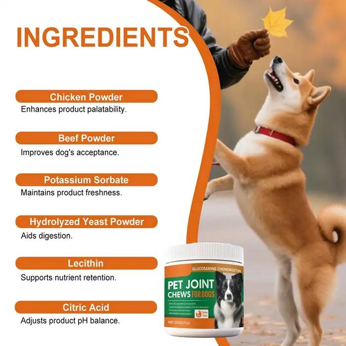 Complément Articulaire pour Chiens Comprimés à Croquer Naturellement Sains Soins Quotidiens Hanches et Articulations Occasions Spéciales