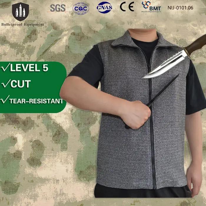 Gilet anti-coup de couteau EU EN388 CE niveau 5, gilet tactique souple résistant aux coupures et aux coupures, équipement de protection de sécurité pour l'auto-défense