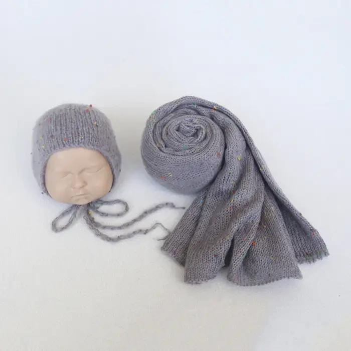 Nouveau-né Stretch Wrap un joli ensemble de chapeau en dentelle casquette bébé photographie accessoire tenue