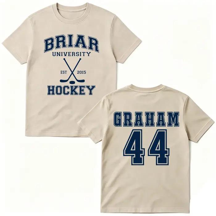 T-shirts de la série télévisée Graham 44 Off Campus, T-shirt de hockey de l'université Briar, vêtements pour hommes et femmes, T-shirt à manches courtes en coton à la mode