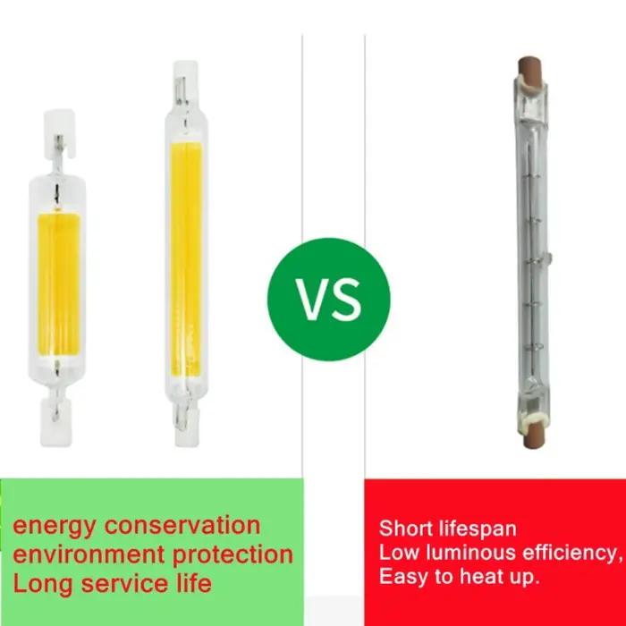 Tube de verre LED R7s COB haute puissance, ampoule COB, 78mm, 189mm, 118mm, J78, J118, AC 110V, 120V