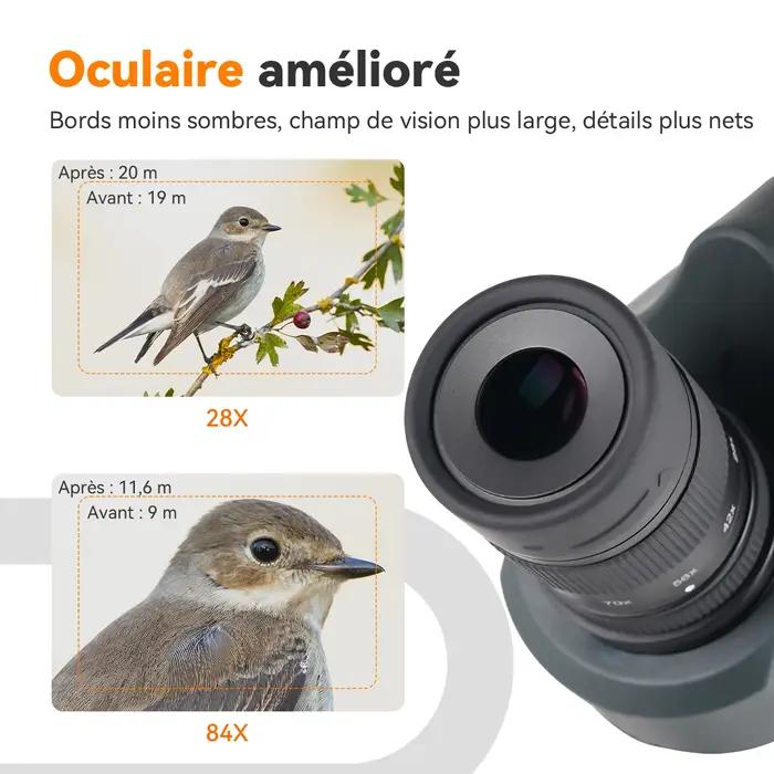 Svbony SV41Pro 28-84x80 Mak longue-vue FMC équipement de Camping étanche pour l'observation des oiseaux