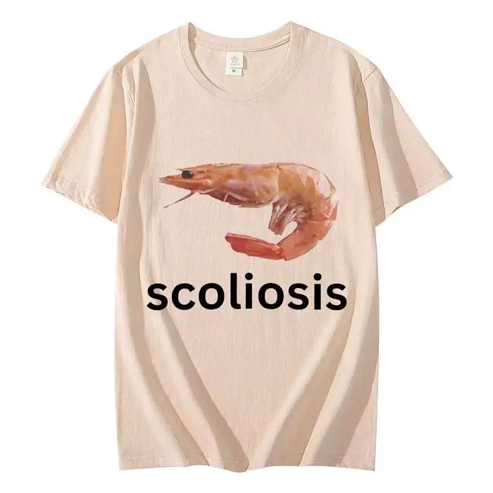 Scoliose-T-shirt à manches courtes unisexe, décontracté et humoristique, à la mode, streetwear pour