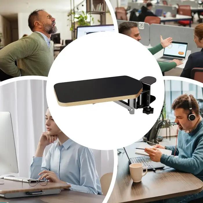 Repose-bras pour bureau d'ordinateur, coussin de repose-bras pliable réglable à 90 degrés, Support de poignet en bois pour le travail de frappe