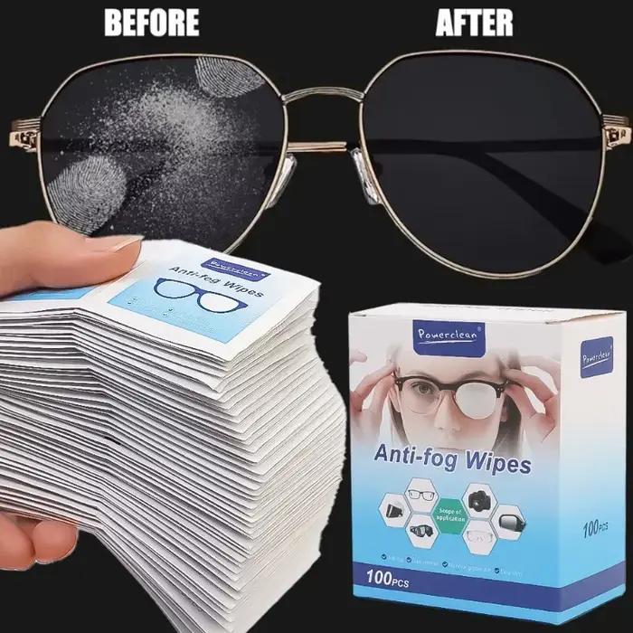 10/100 pièces lunettes nettoyage papier humide jetable Anti-buée brumisation dépoussiéreur lentille