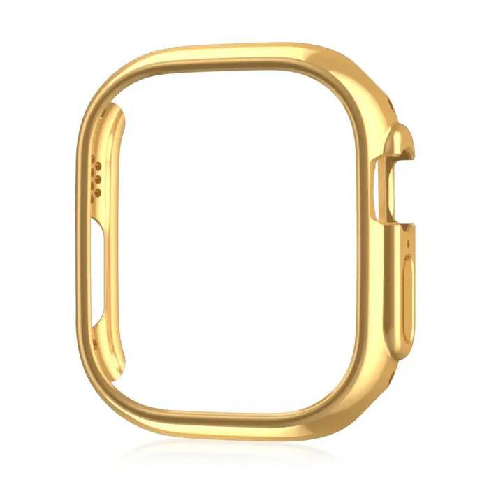 Cadre squelette Apple Watch 38-49mm plaqué avec coque PC dur - Protection avant arrière pour iWatch SE Ultra