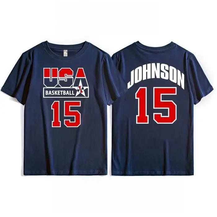 T-shirt Dream Team, haut d'entraînement de basket-ball américain pour hommes, T-shirt rétro à manches courtes pour hommes, sport de rêve, mode décontractée