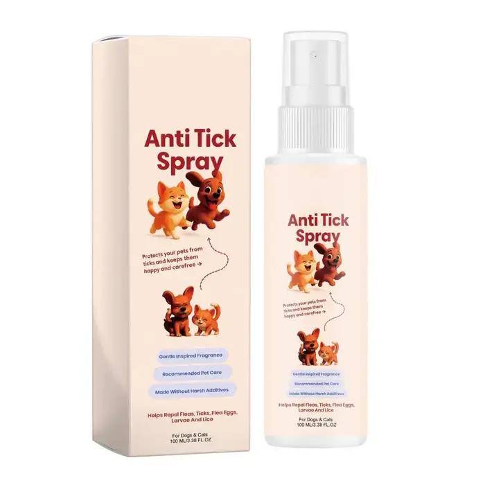 Spray répulsif anti-puces, tiques et poux pour chiens et chats, spray nettoyant sain et sûr pour animaux, protection efficace contre divers parasites pour chiens et chats occasions quotidiennes et week-ends à la campagne