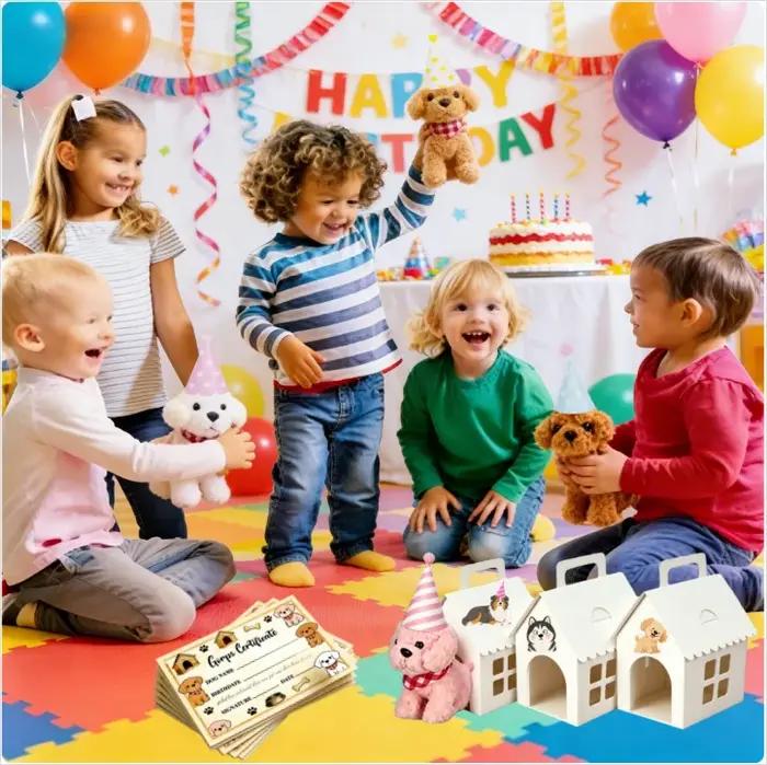 Kits DIY Adopt A Puppy - Cadeaux de fête avec animaux en peluche et maison pour chien à construire soi-même pour jouets, remise de diplôme, baby shower, cadeaux d'anniversaire