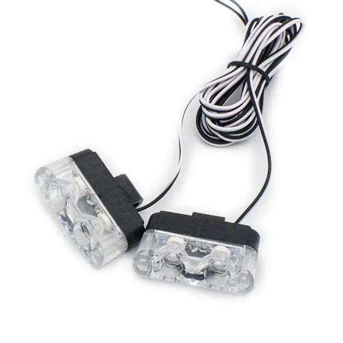 2 LED pince de Police lumières stroboscopiques rouge bleu ambre lampe Flash 12V véhicule pare-chocs