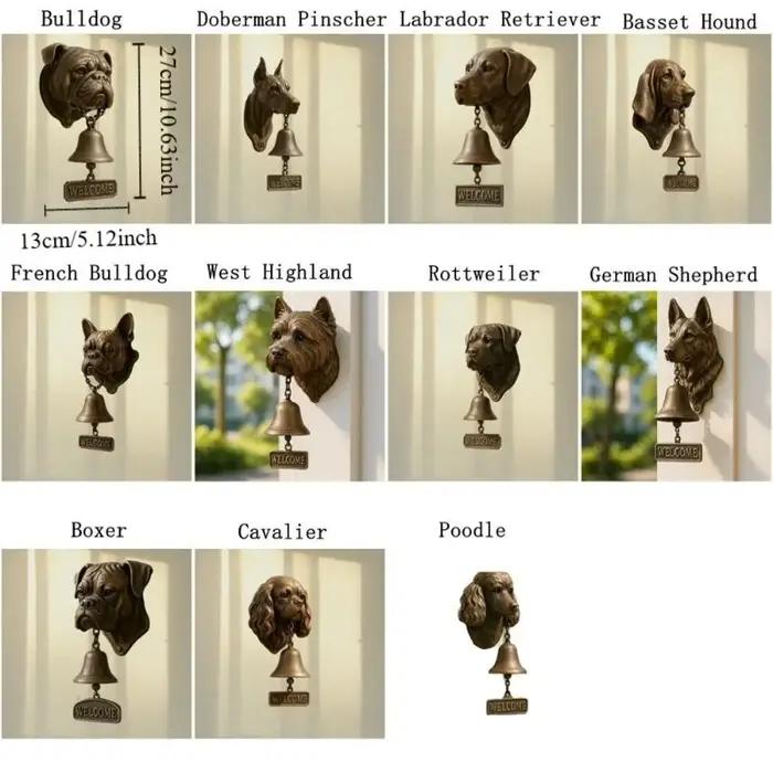Sonnette de bienvenue murale vintage en résine en forme de chiot pour porte d'entrée, occasions spéciales et cadeaux de décoration intérieure