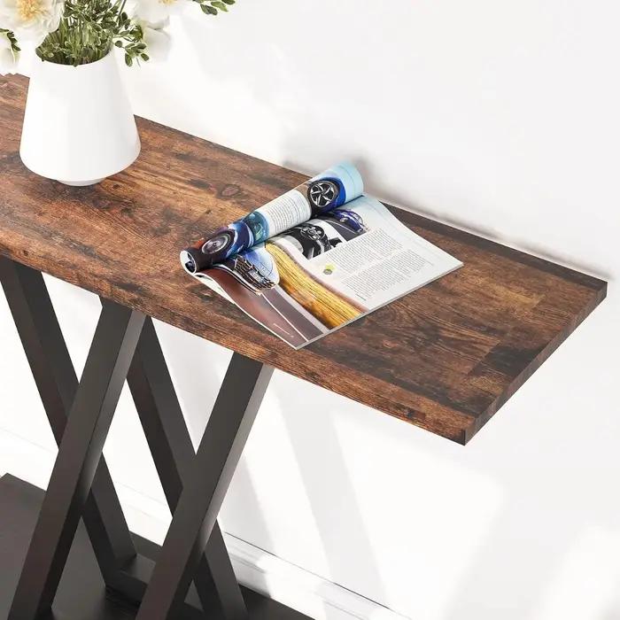 Table console, table de couloir industrielle pour entrée, tables d'entrée de 43 pouces, table de can