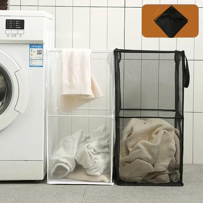 Panier à linge pliant, organisateur pour vêtements sales, salle de bain, sac de rangement en maille, panier de rangement pour vêtements ménagers