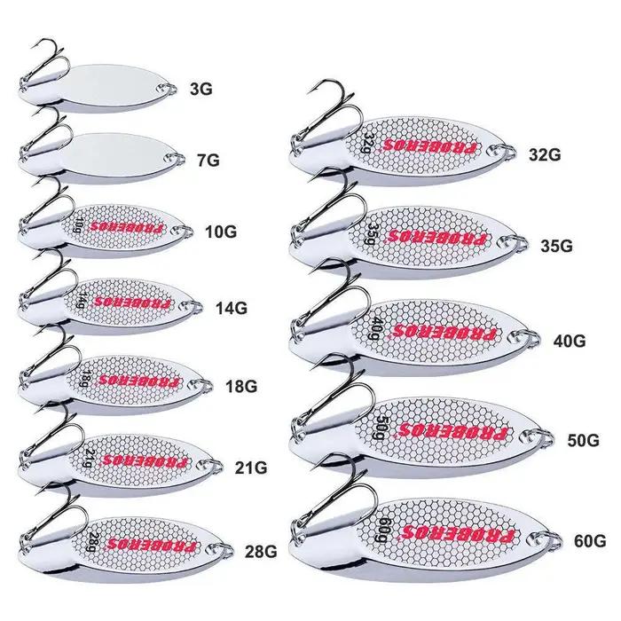 FLYSAND appât dur cuillère en argent leurre de gabarits crochet triple en métal lame de moulage Spin