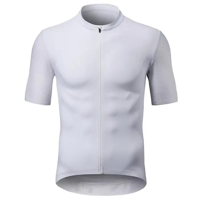 Chemise de vélo de montagne avec poches pour homme, vêtements de course VTT, vêtements Lesslot, blan