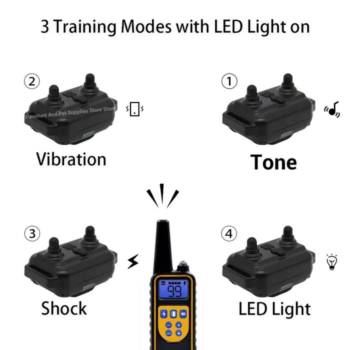 Collier de dressage électrique pour chien, étanche, pour animaux de compagnie, avec télécommande, dispositif Anti-aboiement Rechargeable, toutes tailles