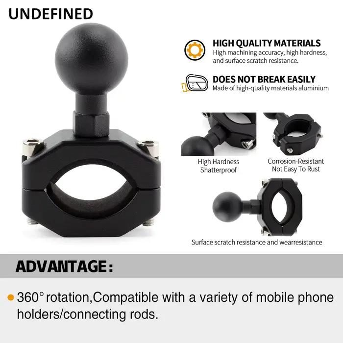 Adaptateur de montage de tête sphérique 1 pouce 25mm, Clip de guidon de moto et de vélo, support de