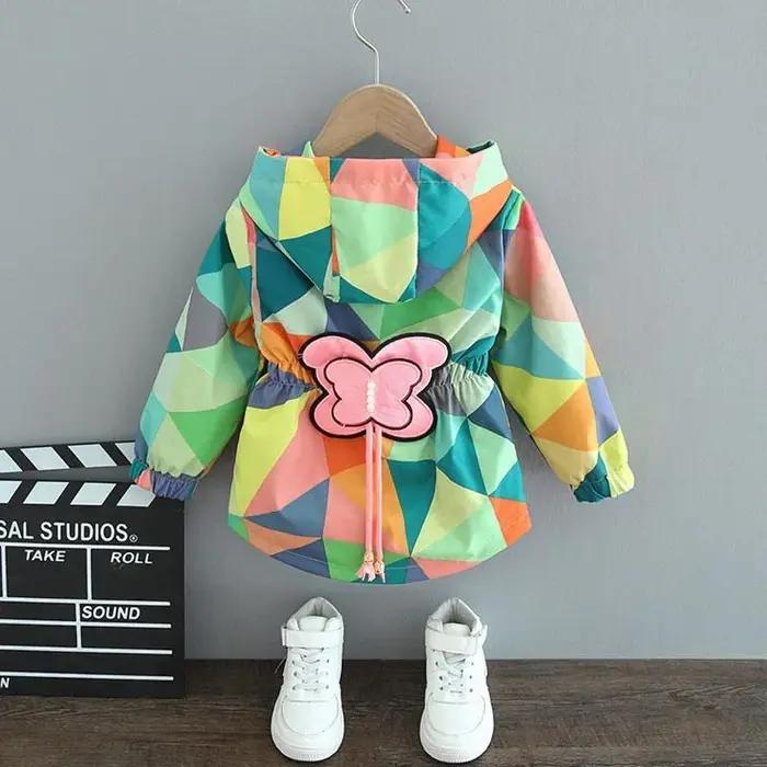 Nouveau lapin filles veste printemps automne à capuche fermeture éclair bébé coupe-vent manteau cadeaux d'anniversaire